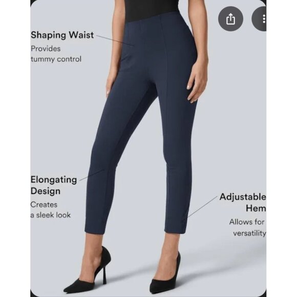 Halara Sandwich Tummy Control 7/8 Adjustable Leg Hem Leggings Sz Small Womens Na - Picture 5 of 16